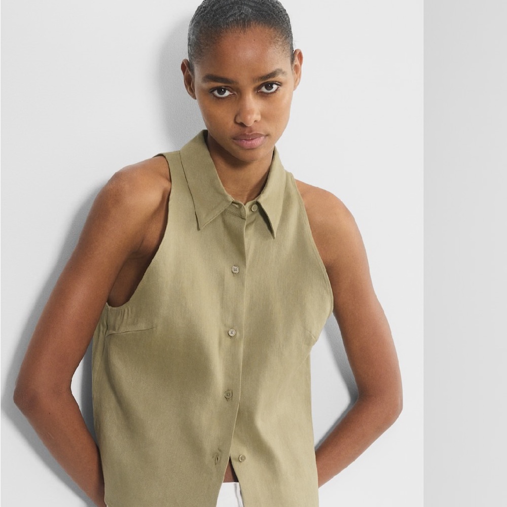 Babaton Khaki Sleeveless Blouse